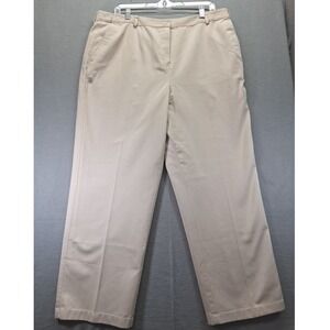 L.L. Bean Khaki Pants Women's 18P Tan Beige Classic Fit Elastic Waist Stretch‎